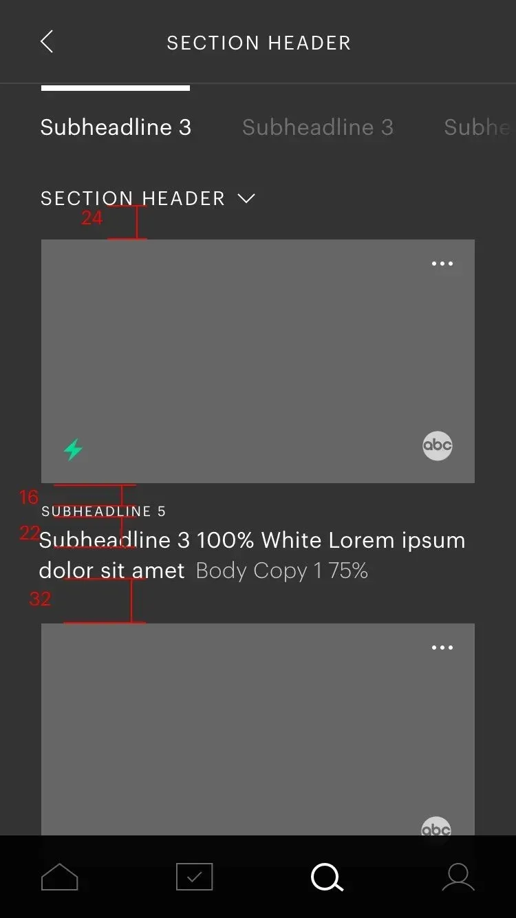 Mobile app screen